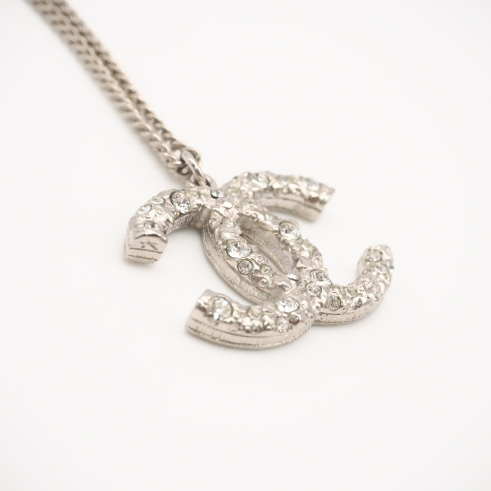 CHANEL Authentic Silver Logo Necklace - Picture 6 of 13